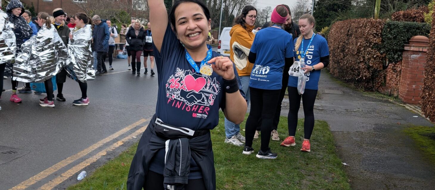 Nidhi Kakkar after her fundraising run in Stockport
