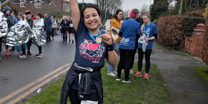 Nidhi Kakkar after her fundraising run in Stockport